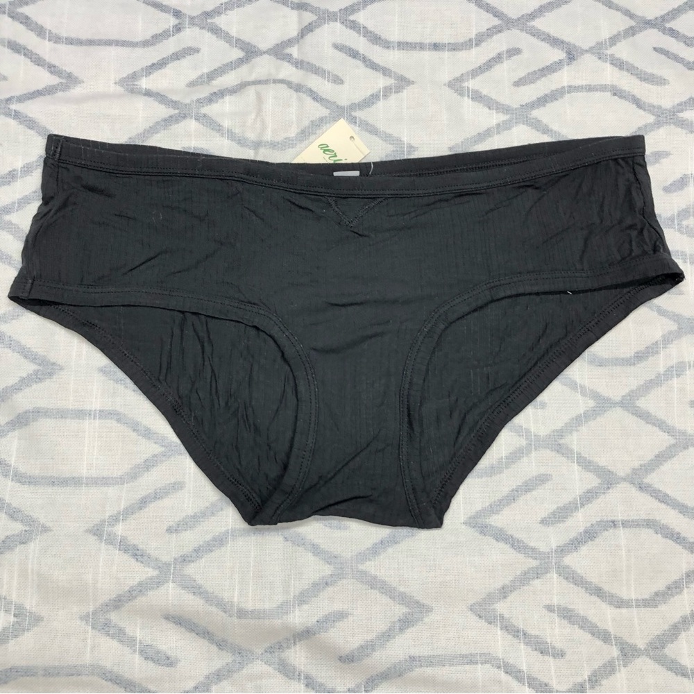 NWT aerie black boybrief rib panty boy brief underwear lounge